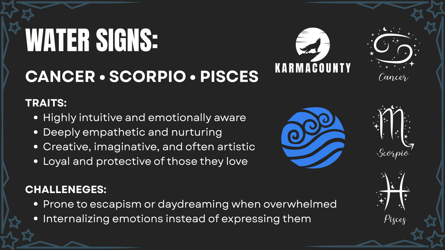 Water Sign | Astrology Crystal Bracelet for Cancer, Scorpio, Pisces