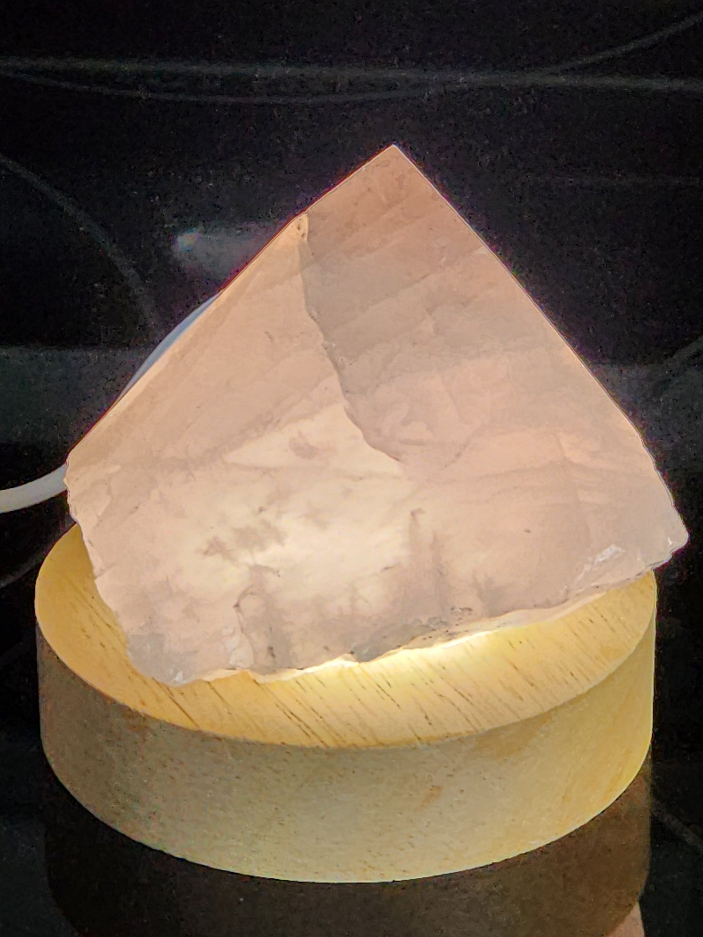 Rose Quartz Pyramid Lamp