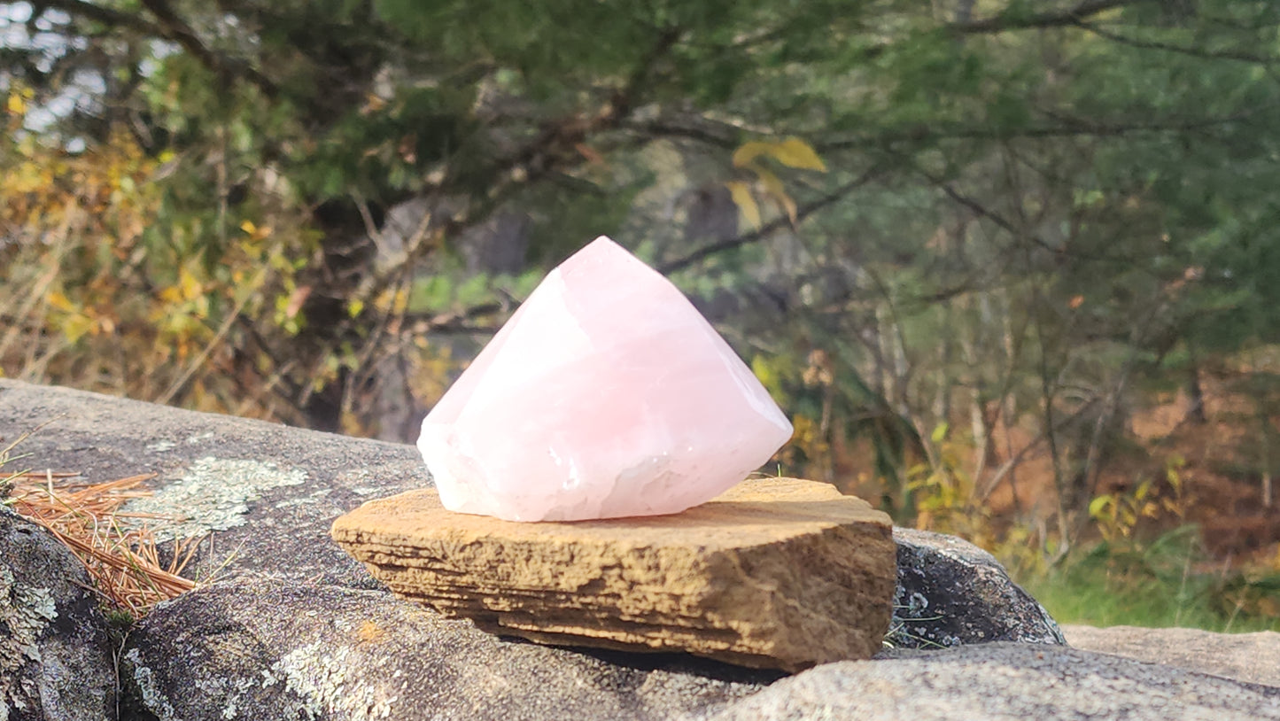 Rose Quartz Pyramid Lamp