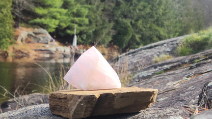 Rose Quartz Pyramid Lamp