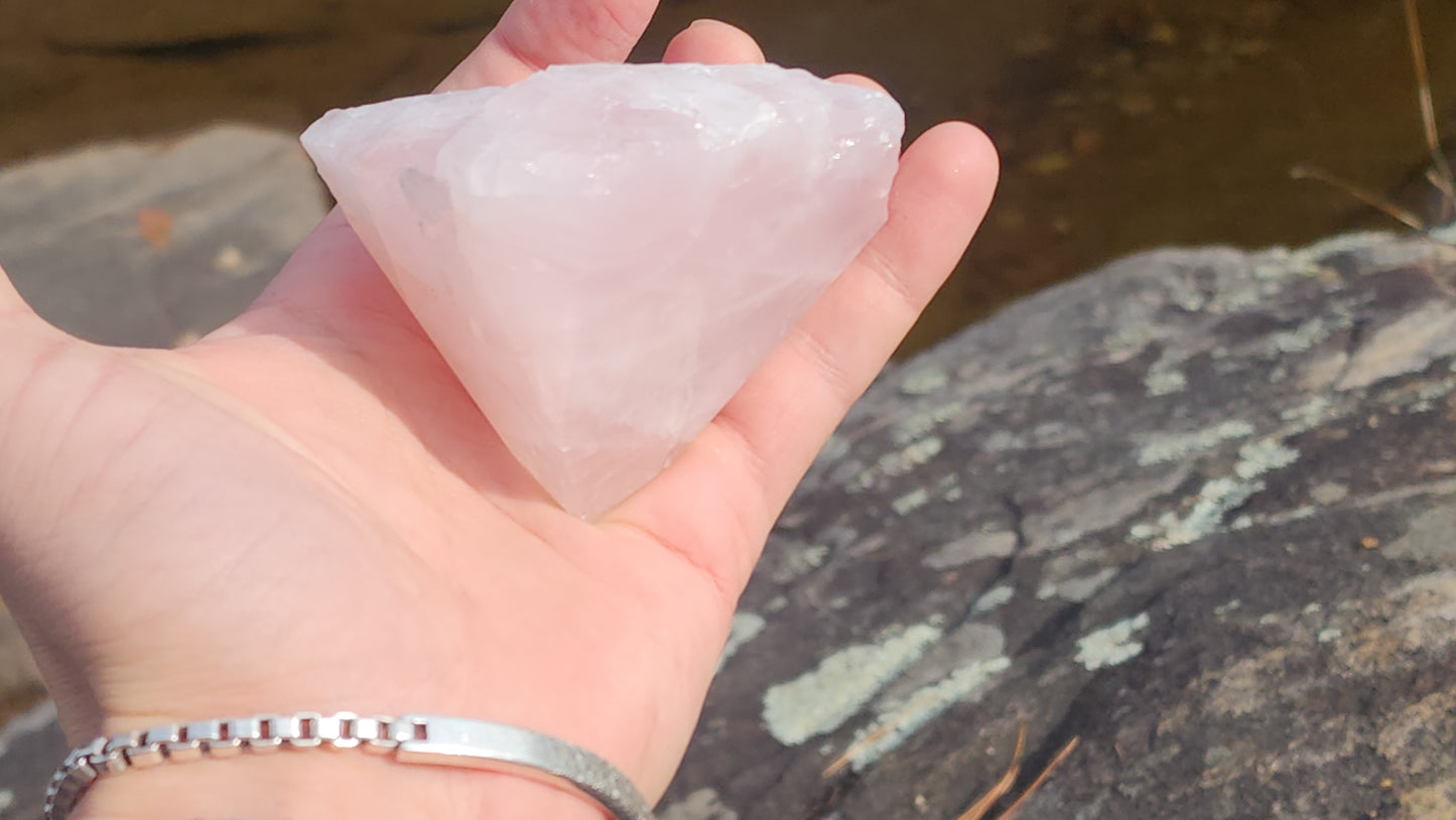 Rose Quartz Pyramid Lamp