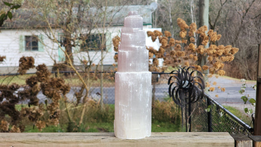 Selenite Tower Lamp