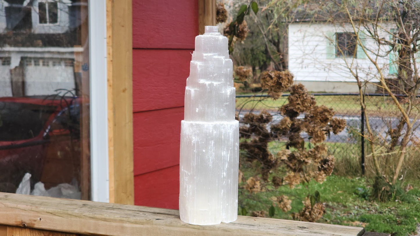 Selenite Tower Lamp