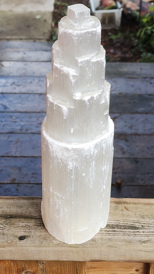 Selenite Tower Lamp