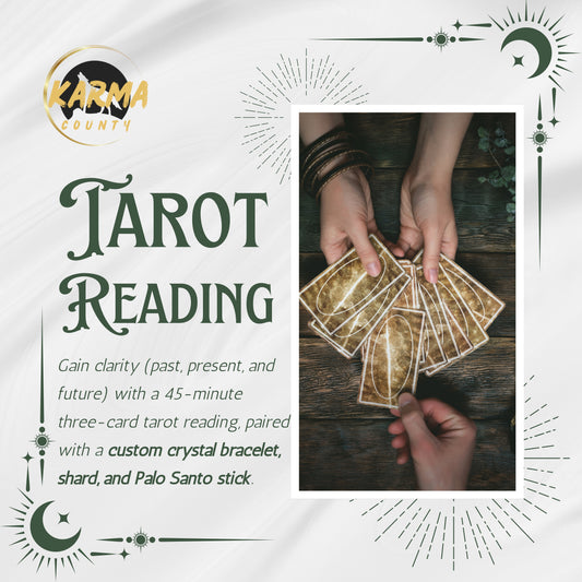 Three-Card Tarot Reading for Focus and Clarity w/ Custom Crystal Kit