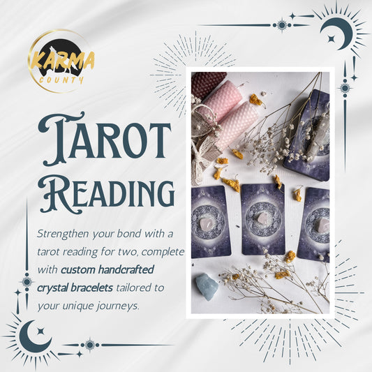 Single-Card Tarot Reading for Two w/ Custom Crystal Bracelets