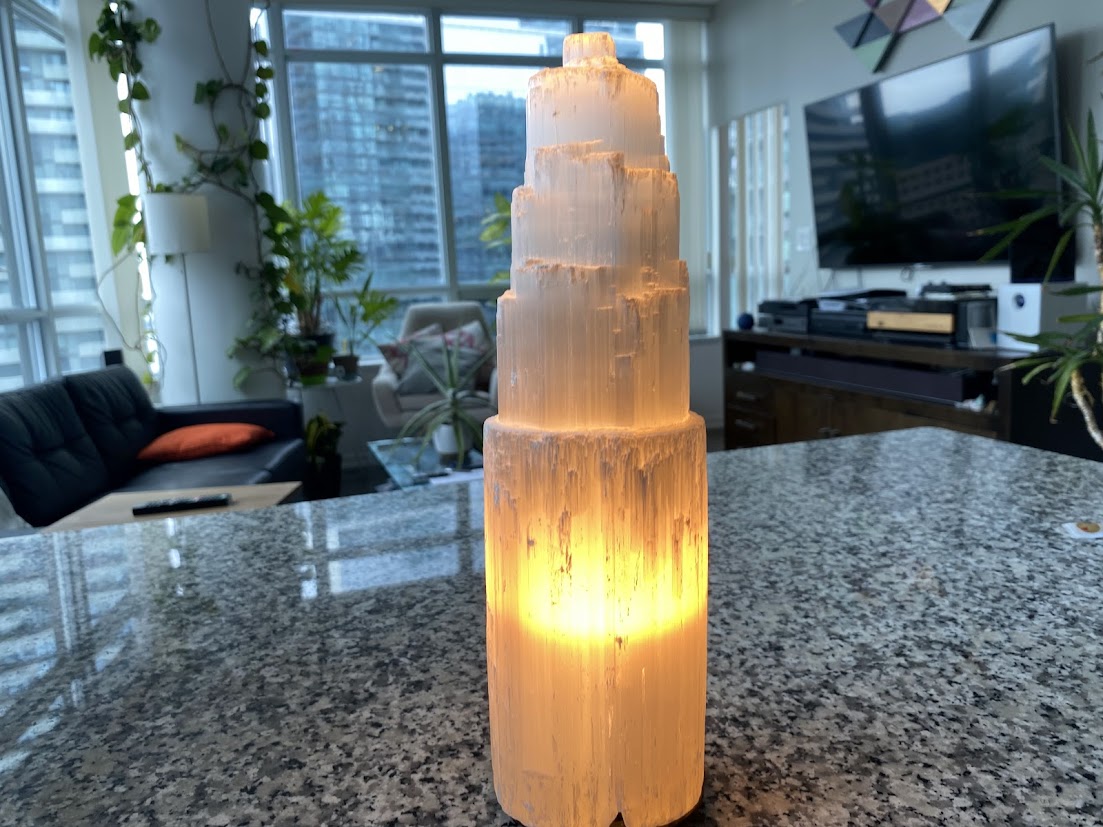 Selenite Tower Lamp