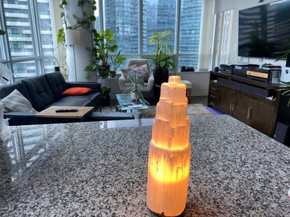 Selenite Tower Lamp