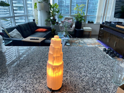 Selenite Tower Lamp