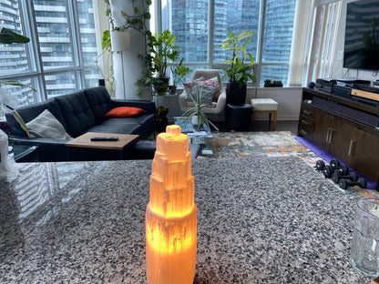 Selenite Tower Lamp
