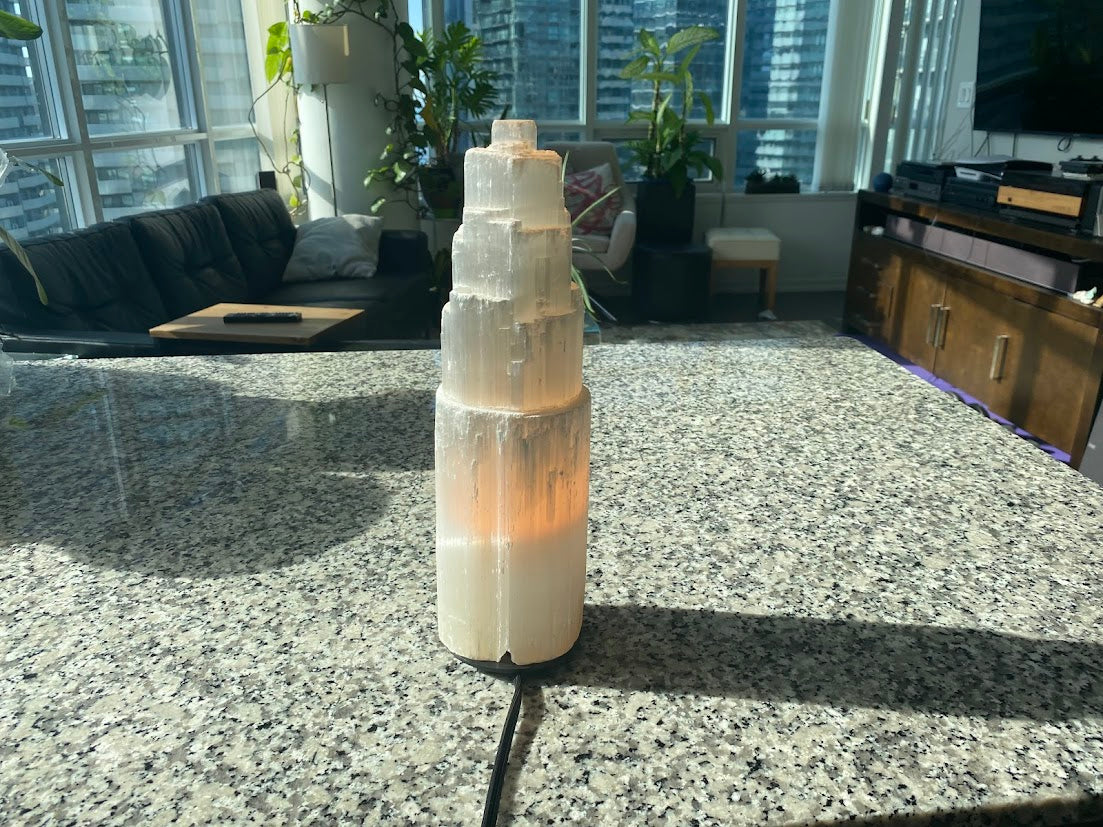 Selenite Tower Lamp