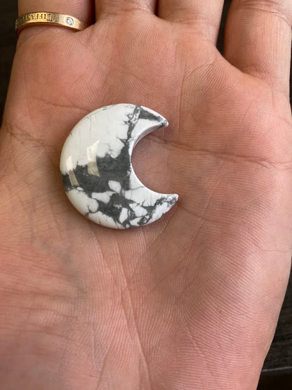 Howlite Crescent Moon