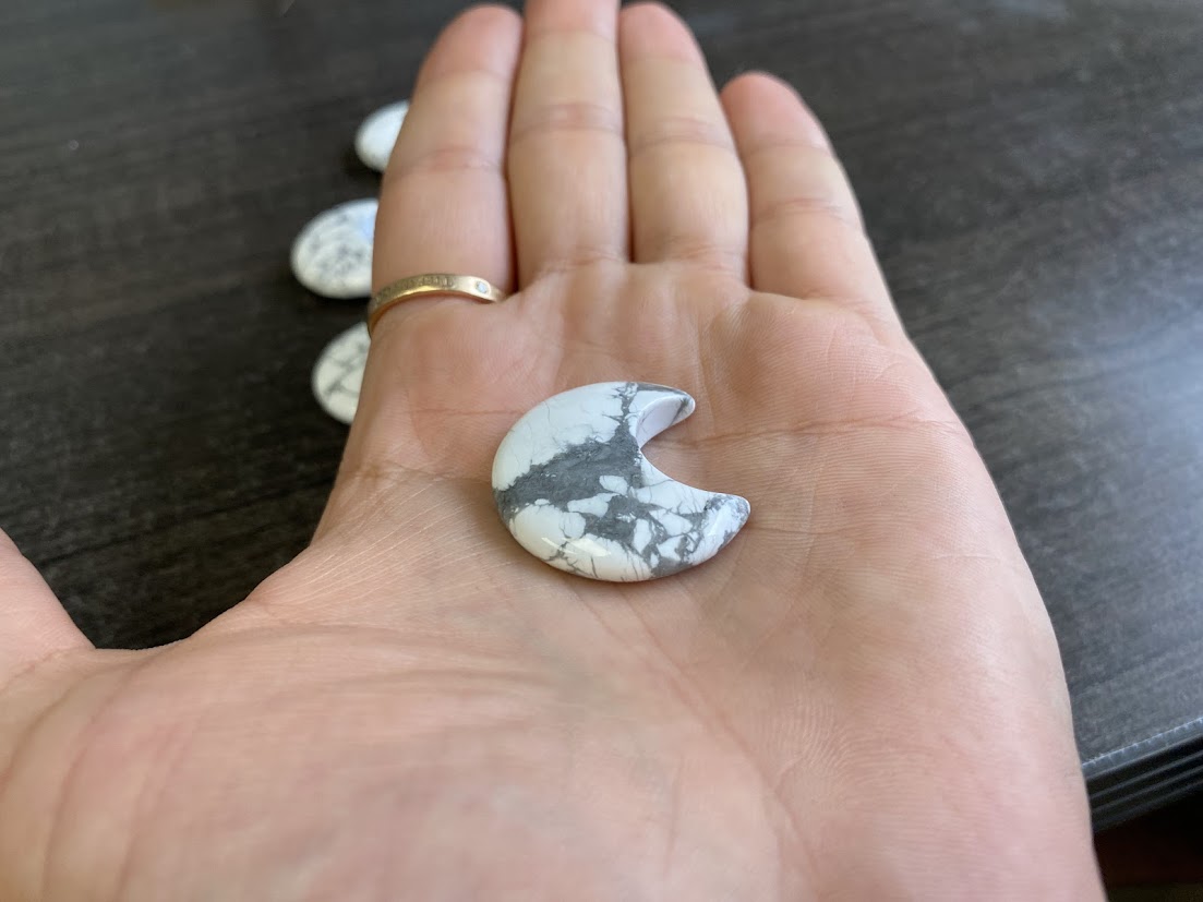 Howlite Crescent Moon