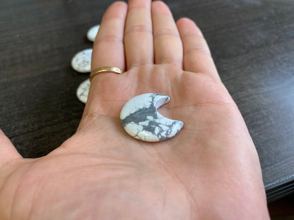 Howlite Crescent Moon