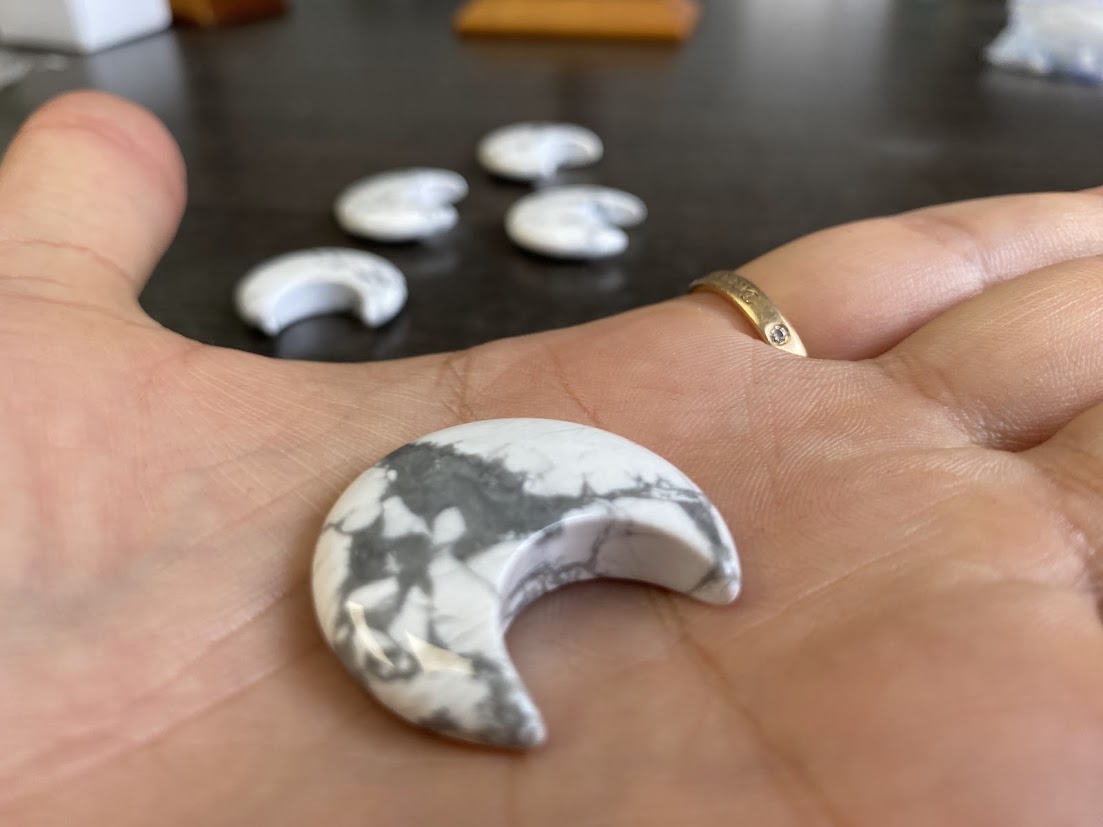 Howlite Crescent Moon
