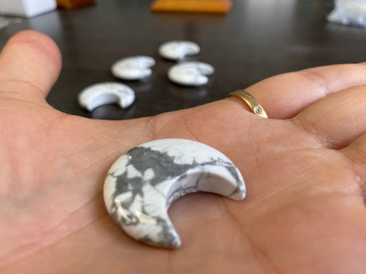 Howlite Crescent Moon
