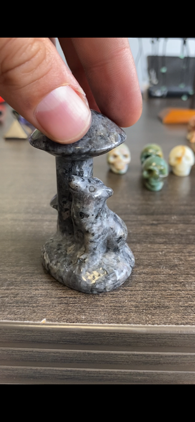 Yooperlite Wolf Carving