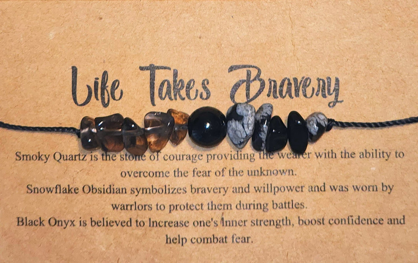 'Life Takes Bravery' - Handcrafted Crystal Bracelet Collection